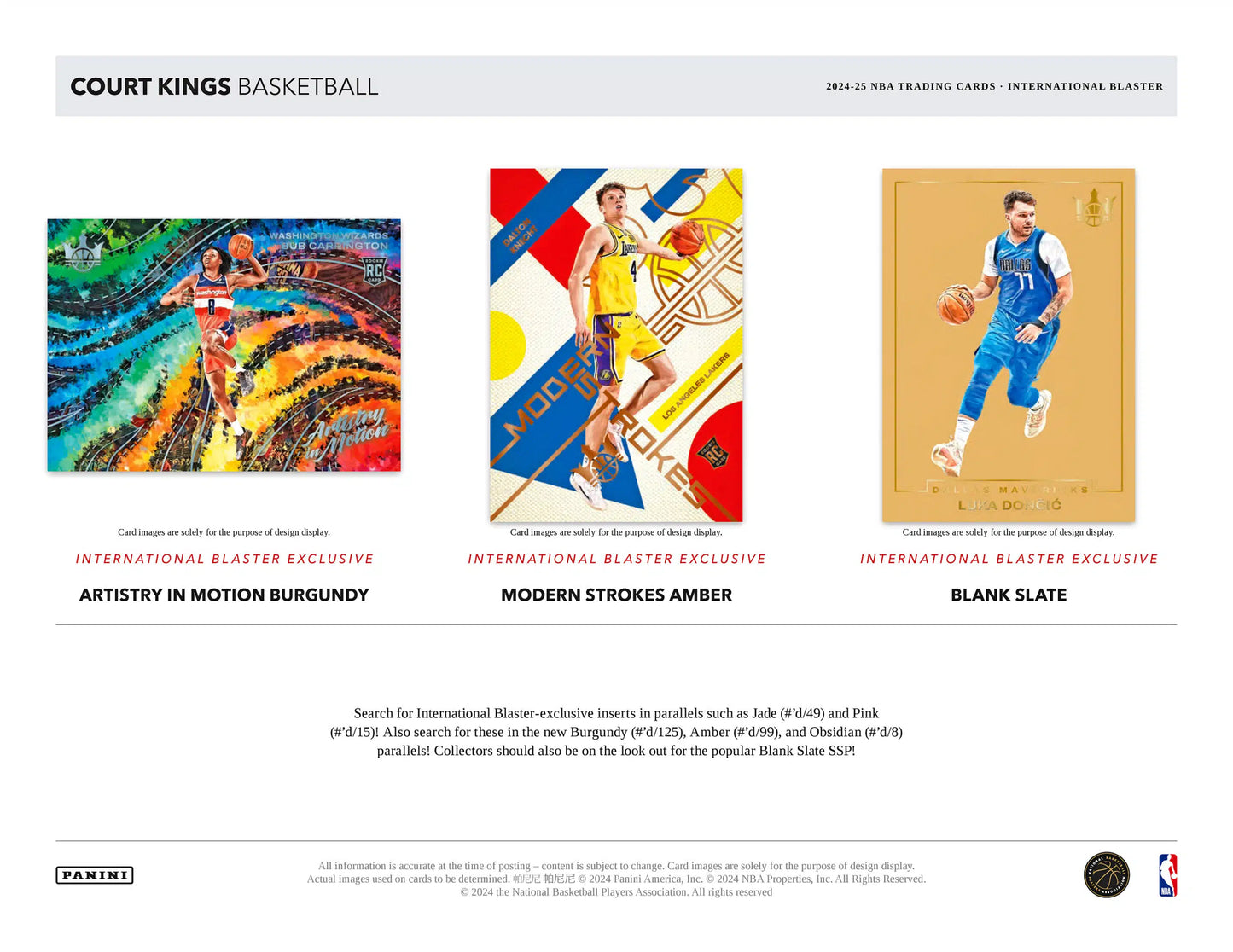 2024-25 Panini Court Kings Basketball International Blaster Box