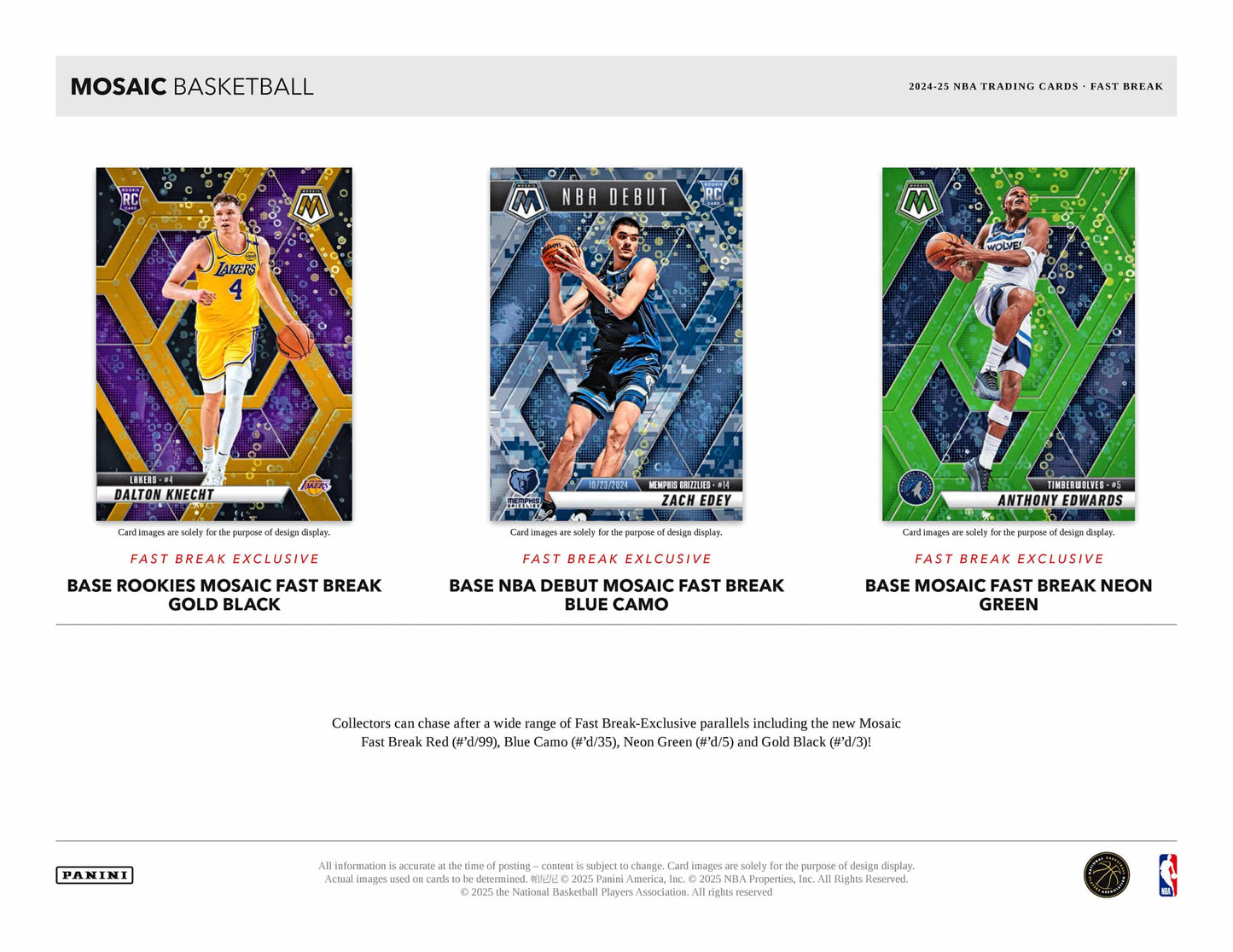 2024-25 Panini Mosaic Basketball Fast Break Hobby Box