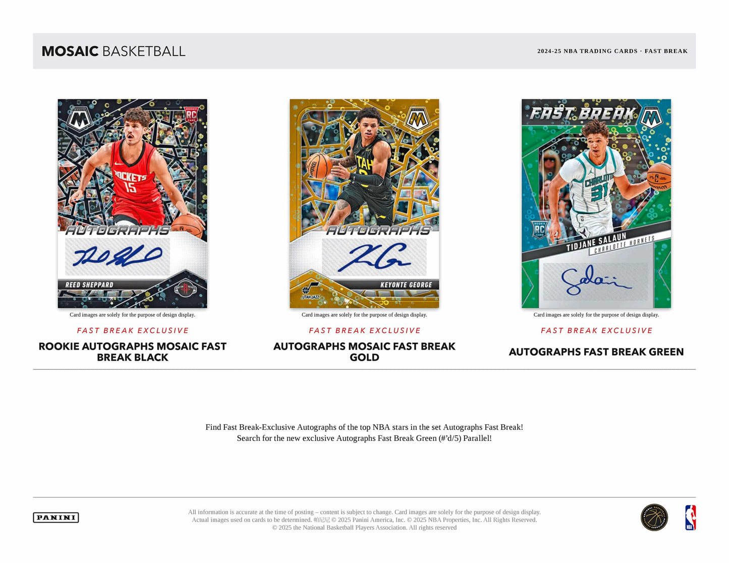 2024-25 Panini Mosaic Basketball Fast Break Hobby Box