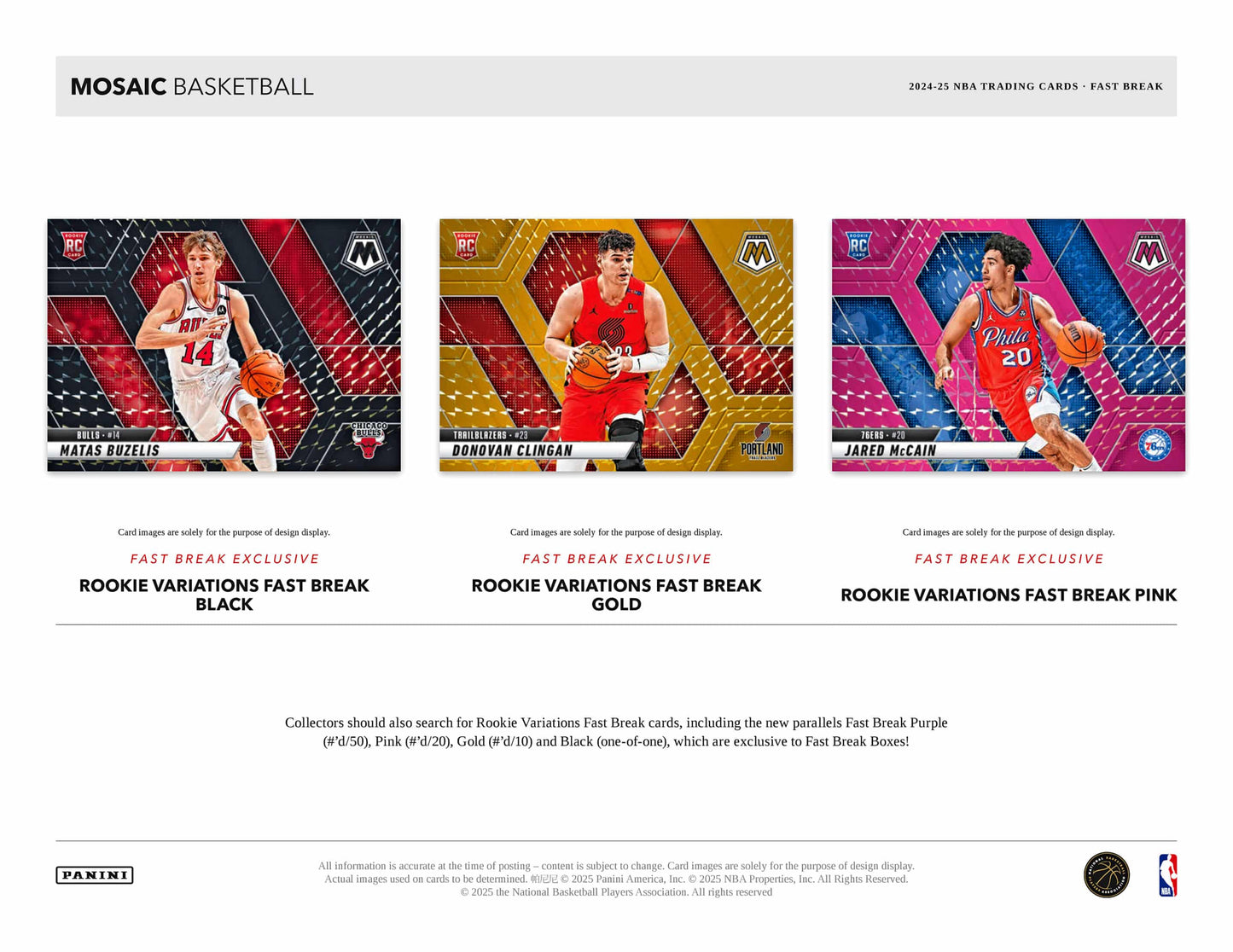 2024-25 Panini Mosaic Basketball Fast Break Hobby Box