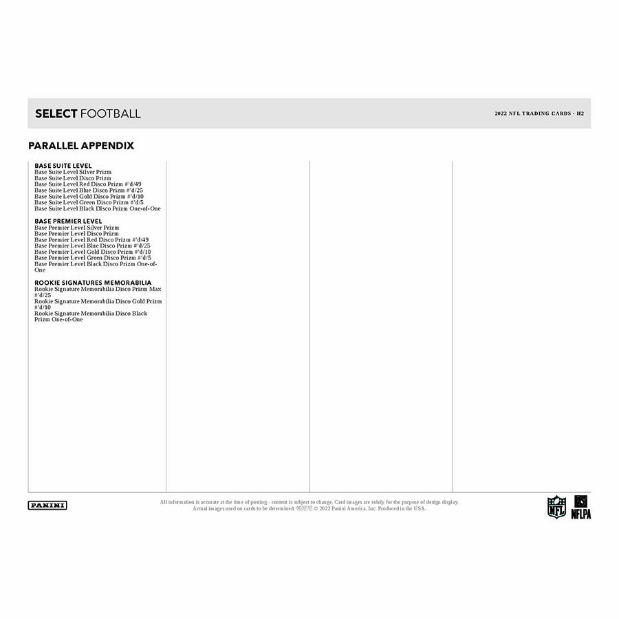2022 Panini Select Football H2 Box
