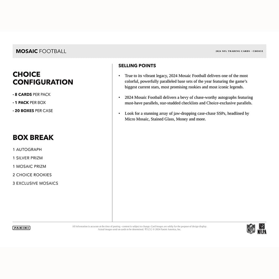 2024 Panini Mosaic Choice Hobby Box