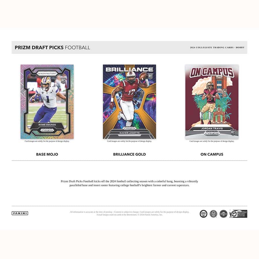 2024 Panini Prizm Draft Picks Collegiate Football Hobby 16-Box Case