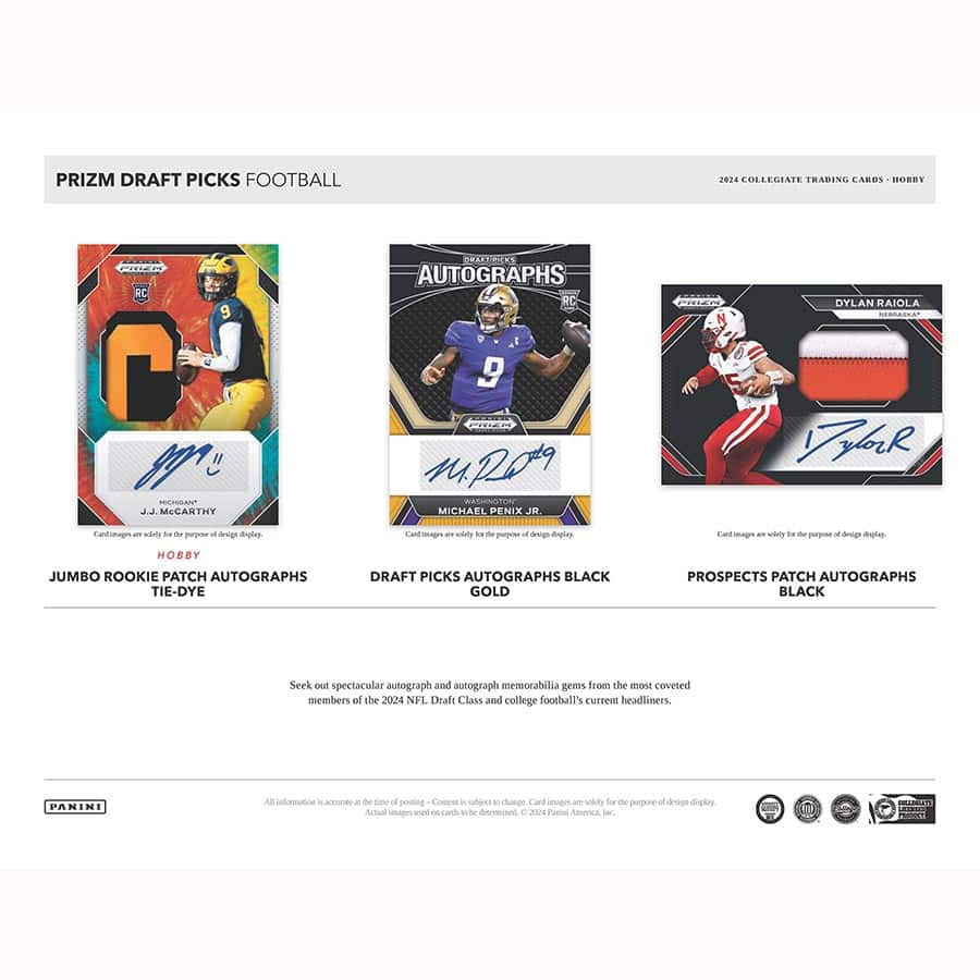 2024 Panini Prizm Draft Picks Collegiate Football Hobby 16-Box Case