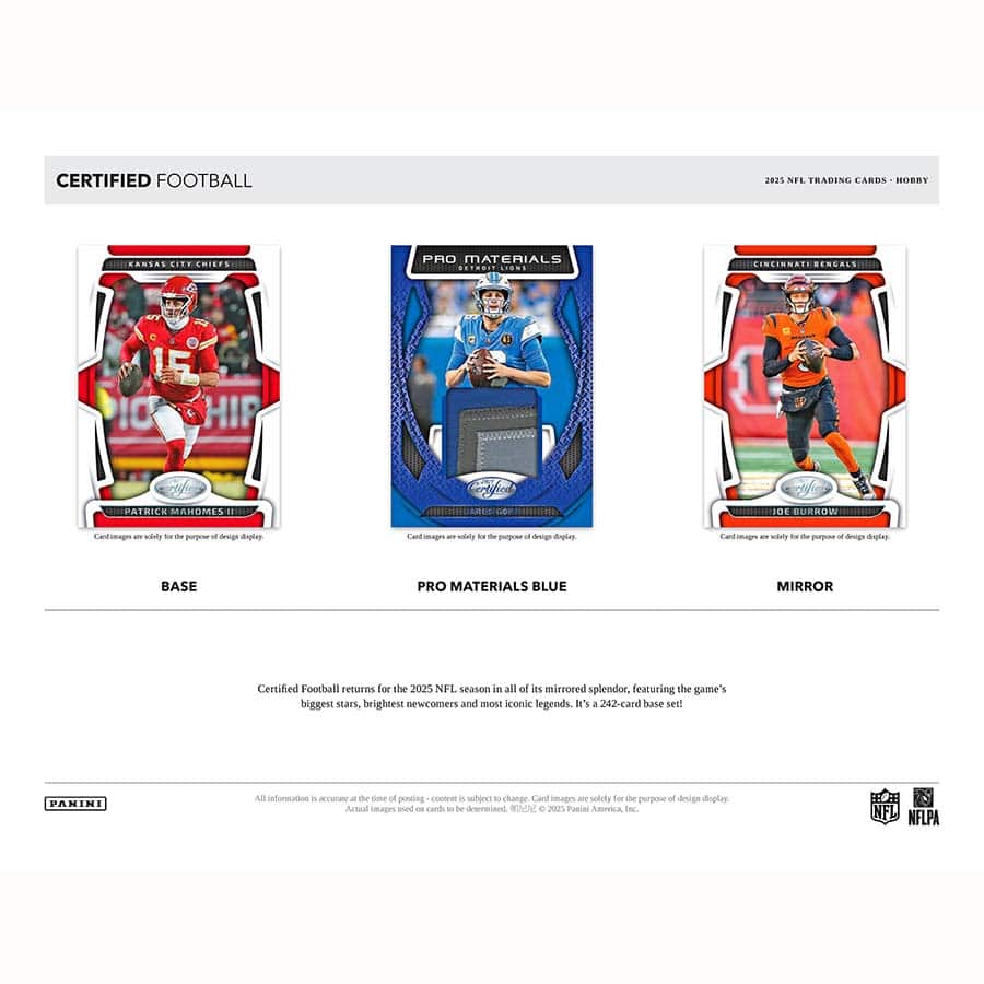 2025 Panini Certified Football Hobby 16-Box Case
