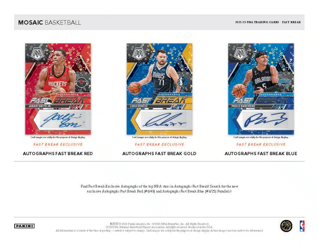 2022-23 Panini Mosaic Basketball Fast Break Hobby Box