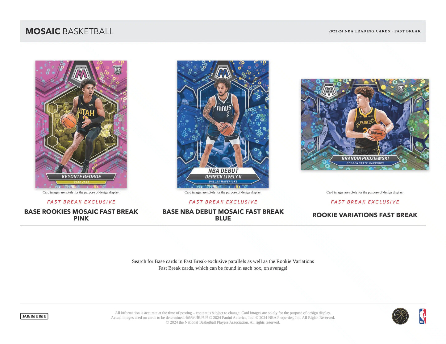 2023-24 Panini Mosaic Basketball Fast Break Box