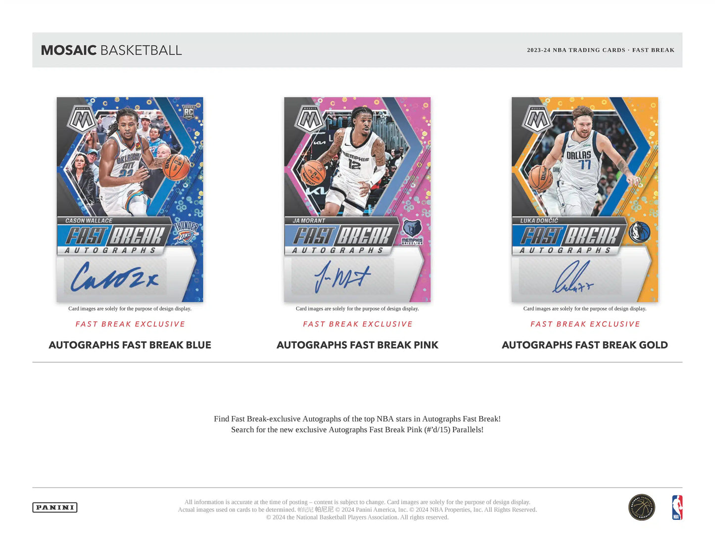 2023-24 Panini Mosaic Basketball Fast Break Box