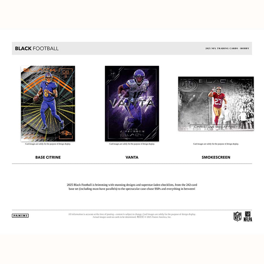 2025 Panini Black Football Hobby 12-Box Case