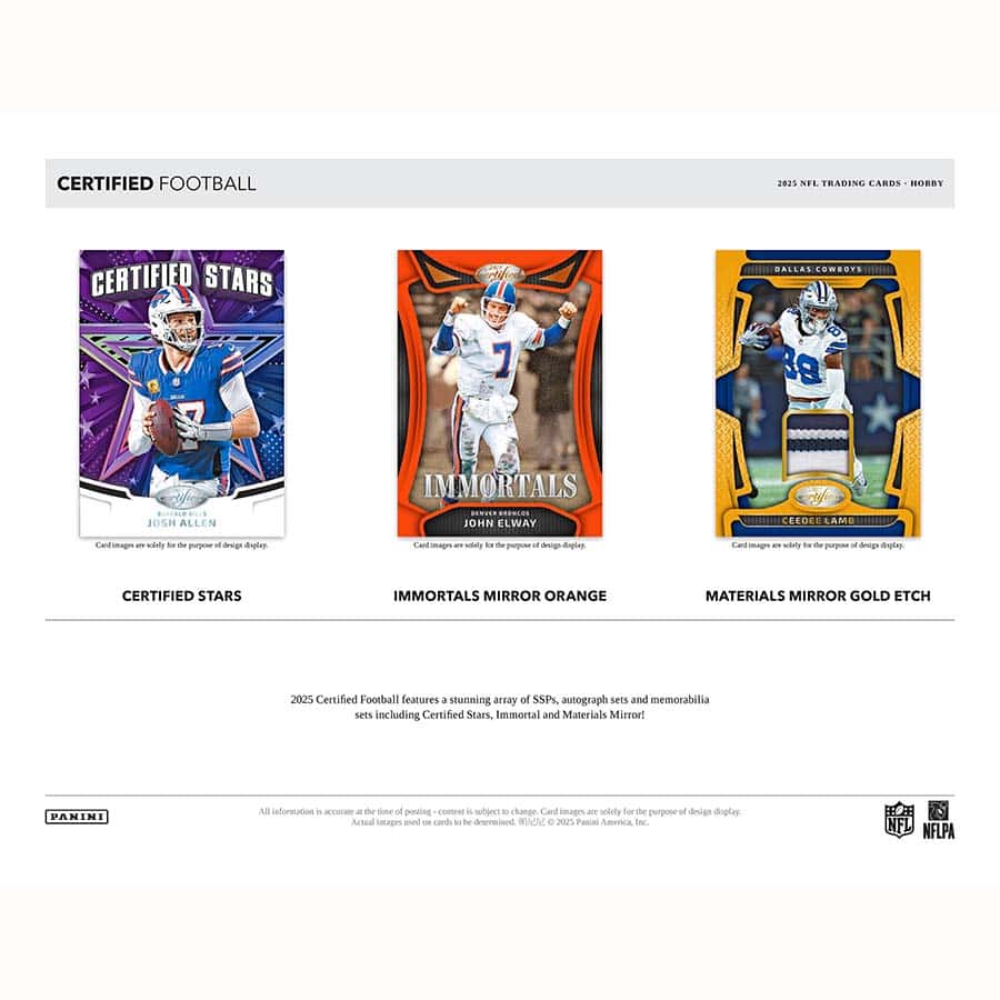 2025 Panini Certified Football Hobby Box